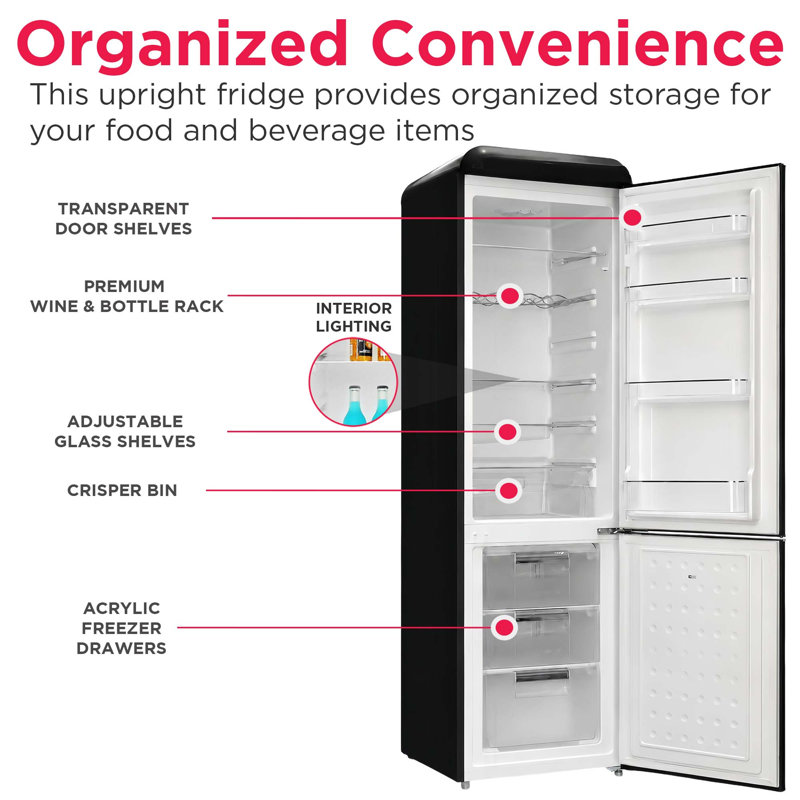 Frigidaire 9.0 Cu. Ft. Retro Refrigerator, Bottom Mount Apartment